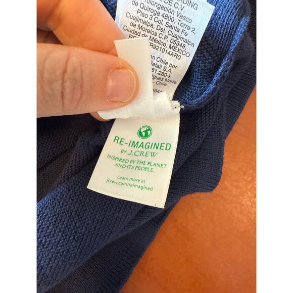 Mens Rugby Stripe Cotton Sweater Navy/White XL NWT Garter Stitch Knit - Picture 8 of 8